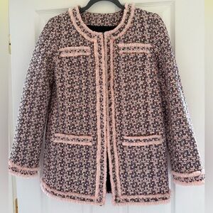 Handmade Pink Tweed Blazer Jacket - Size Small/ S  Unique & Stylish!